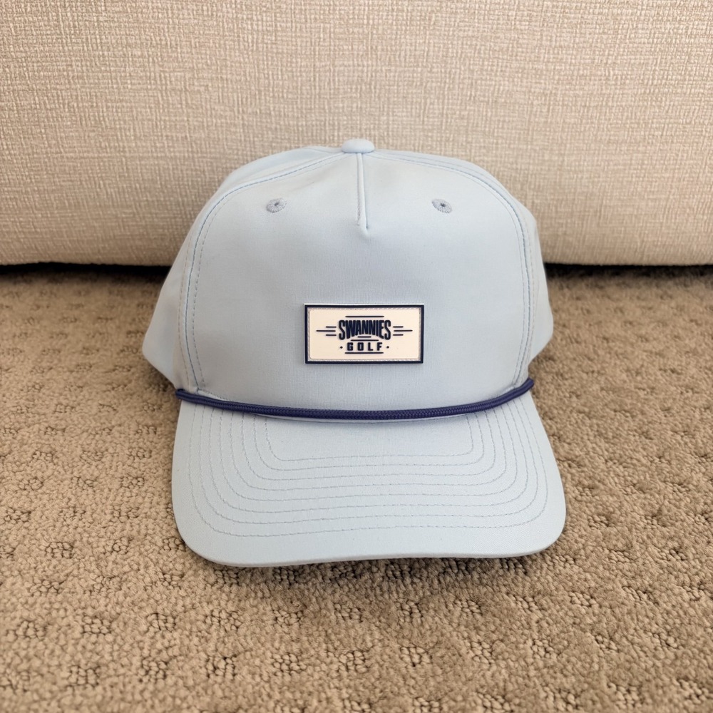 Swannies Adjustable Snapback Golf Logo Hat in Light Blue‎ NWOT